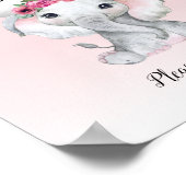 象のホットエアバルーン赤ちゃんシャワーの好意 ポスター (角)