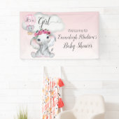 象のホットエアバルーン赤ちゃんシャワー歓迎サイン 横断幕 (インサイチュ)