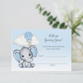 象のホットエアバルーン赤ちゃん男の子推測カウント エンクロージャーカード (スタンド正面)