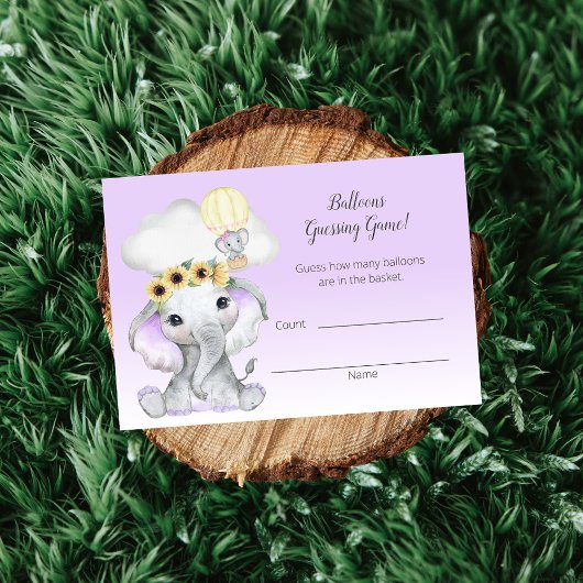 象のホットエアバルーン パープル 推測 カウント エンクロージャーカード