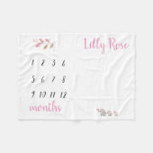 象のマイル標石毛布 フリースブランケット (正面(横))