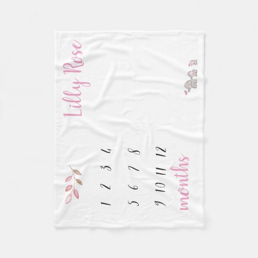 象のマイル標石毛布 フリースブランケット (正面)