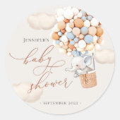 象のメッセージカード!ベビーシャワークラシックラウンドスティ ラウンドシール (正面)