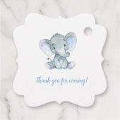 象のメッセージカード – 男の子の赤ちゃんシャワー/誕生日 フェイバータグ (裏面)
