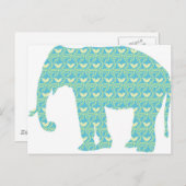 象のモダンシルエット ポストカード (正面/裏面)