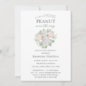 象のモダン緑の甘い小さな赤ちゃんシャワー 招待状 (正面)