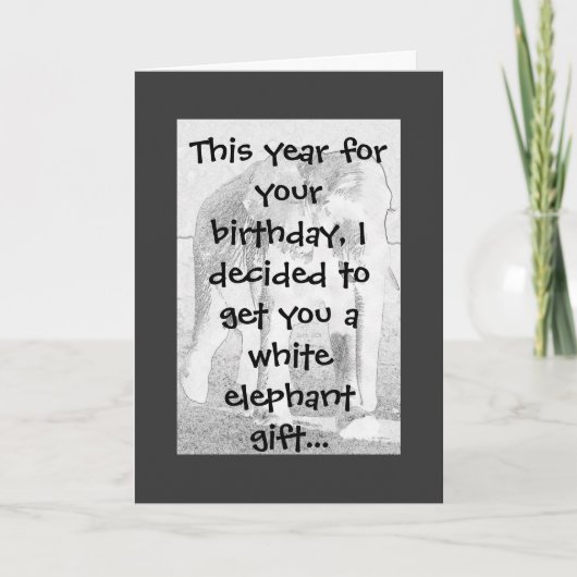 象のユーモア カード (正面)