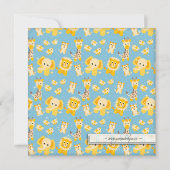 象のライオンのキリンの野生動物のベビーシャワー 招待状 (裏面)