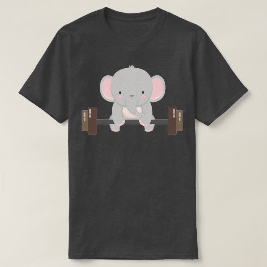 象のリフトの重さ Tシャツ (デザイン正面)