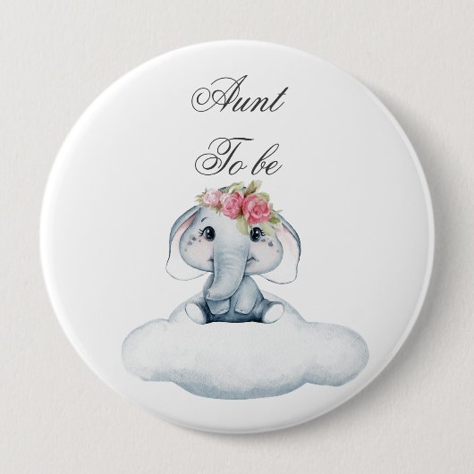 象のロージーと夢のような日。ボタン 缶バッジ (正面)