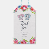 象のローズ性別発表サンクス ギフトタグ (正面)