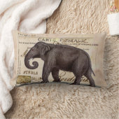 象のヴィンテージの枕上品 ランバークッション (ブランケット)