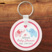 象の両親と赤ちゃんシャワー キーホルダー (正面)