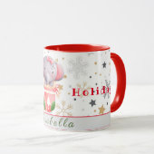 象の休日のカスタマイズ文字と名前 マグカップ (正面右)