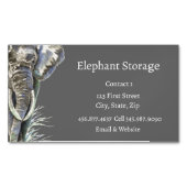 象の保存水の色アフリカ動物アート マグネット名刺 (正面)