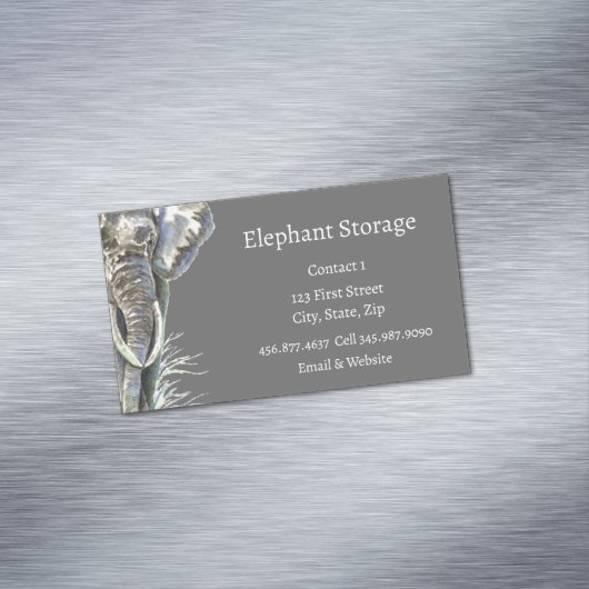 象の保存水の色アフリカ動物アート マグネット名刺 (インサイチュ)