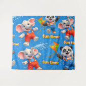 象の冒険の壁掛けタペストリー タペストリー (正面(横))