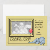 象の写真ありがとう サンキューカード (正面/裏面)