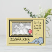 象の写真の感謝メッセージ サンキューカード (スタンド正面)