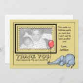 象の写真の感謝メッセージ サンキューカード (正面/裏面)