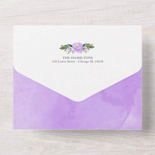 象の写真の誕生発表カード オールインワン招待状 (裏面)