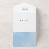 象の写真の誕生発表カード オールインワン招待状 (外側)