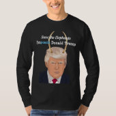 象の切札の悪魔の角を持つドナルド・トランプ Tシャツ (正面)