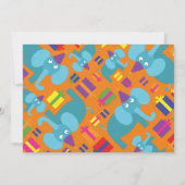 象の動物の子のバースデーパーティ招待状 招待状 (裏面)