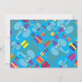 象の動物の子のバースデーパーティ招待状 招待状 (裏面)