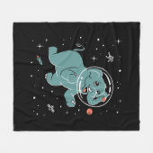 象の動物の宇宙 フリースブランケット (正面(横))