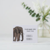 象の動物アート 名刺 (スタンド正面)