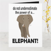 象の動物サファリおもしろいゾウ カード (黄色い花)