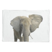 象の動物パーソナライズされた名 枕カバー (裏面)