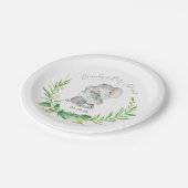 象の動物園ジャングル動物の赤ちゃんシャワー ペーパープレート (アングル)