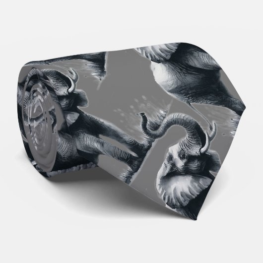 象の動物自然 ネクタイ (ロール)