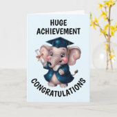 象の卒業 カード (黄色い花)