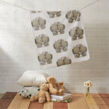 象の友人ベビーブランケット