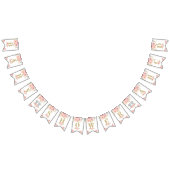 象の双子のベビーシャワー旗 バンティングフラッグ (全)