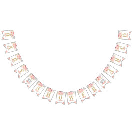 象の双子のベビーシャワー旗 バンティングフラッグ