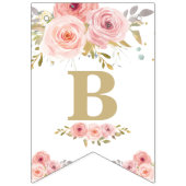 象の双子のベビーシャワー旗 バンティングフラッグ (第3の旗)