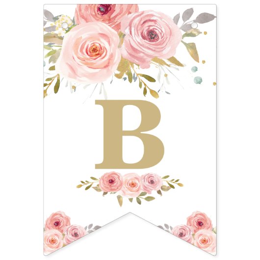 象の双子のベビーシャワー旗 バンティングフラッグ (第3の旗)