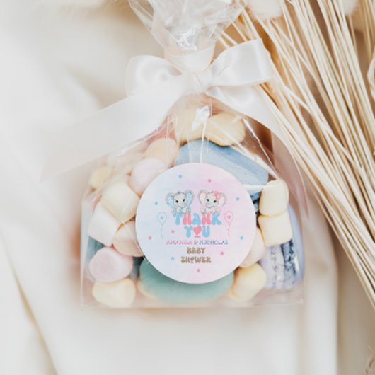 象の双子シャワーありがとう ラウンドシール