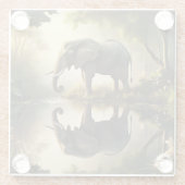 象の反射 ガラスコースター (裏面)