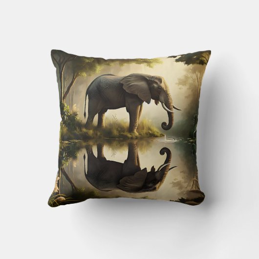 象の反射 クッション (裏面)