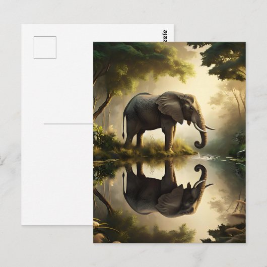 象の反射 ポストカード (正面/裏面)