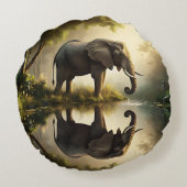 象の反射 ラウンドクッション (裏面)