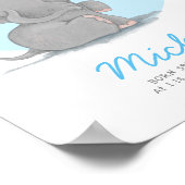 象の吹泡の名前子供部屋ウォールアート ポスター (角)