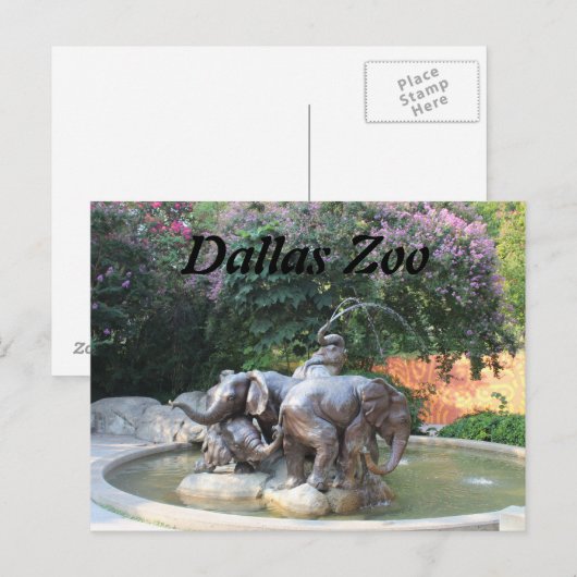 象の噴水 ポストカード (正面/裏面)