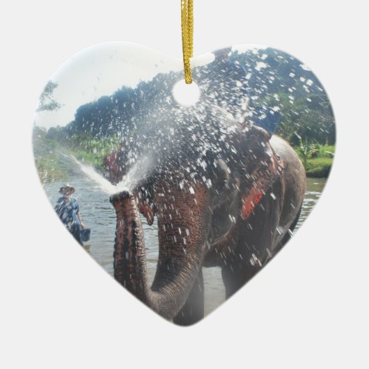 象の噴霧水 セラミックオーナメント (正面)