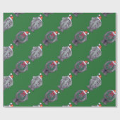 象の天地パターンクリスマス ラッピングペーパー (フラット)